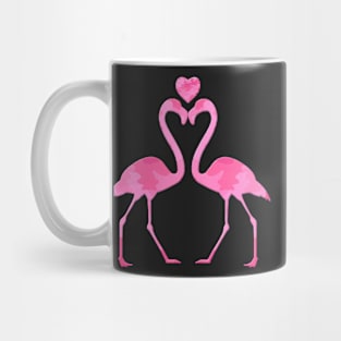 Pink Camouflage Flamingo With A Heart Mug